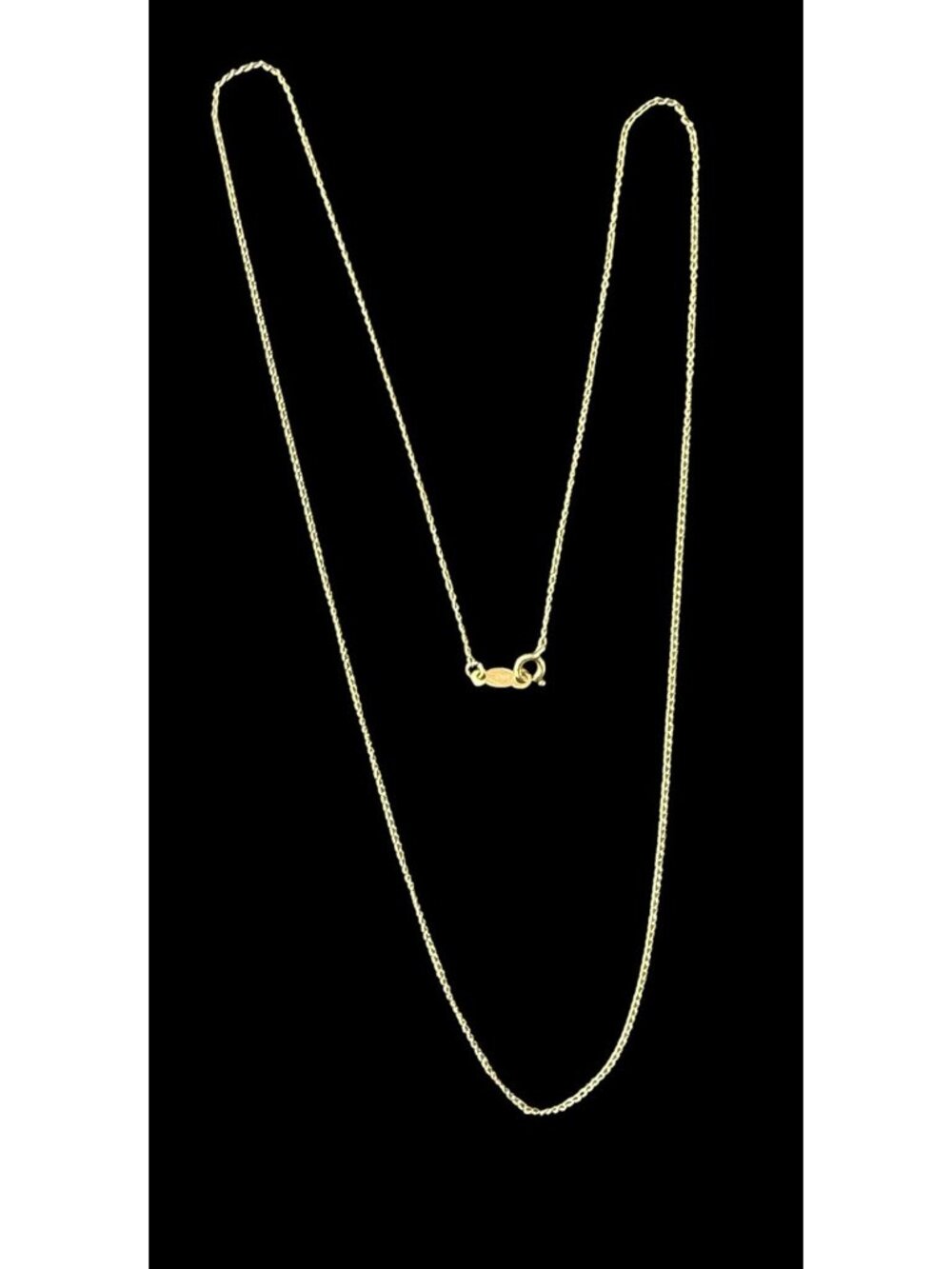 14K Yellow Gold Cable Chain Necklace Dainty 0.5g Fine Jewelry Spring Ring Clasp